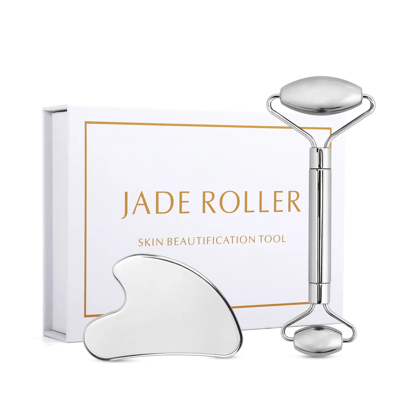 Facial Roller & Gua-Sha Set (Stainless Steel)