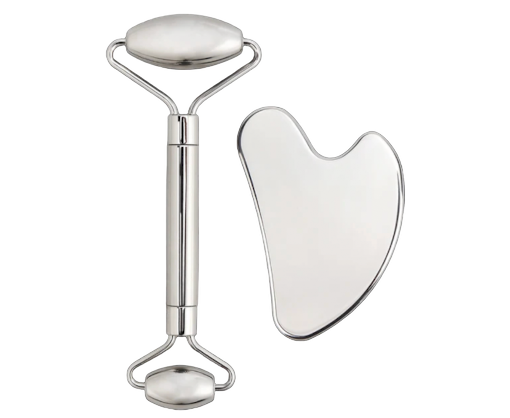 Facial Roller & Gua-Sha Set (Stainless Steel)